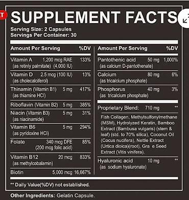 Витамины и БАДы: США для волос кожи ногтей суставов Биотин с коллагеном и кератином — 15