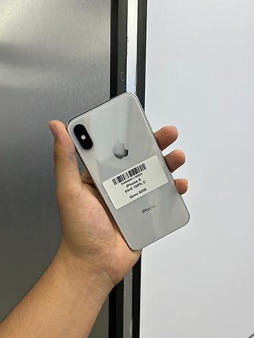 IPhone X, Б/у, 64 ГБ, Серебристый, В рассрочку, 100 %