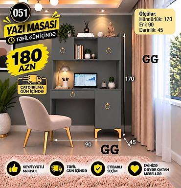 Düz masa, Stulsuz, Polkalı, Siyirməli lalafo.az -da Düz masa, Stulsuz, Polkalı, Siyirməli