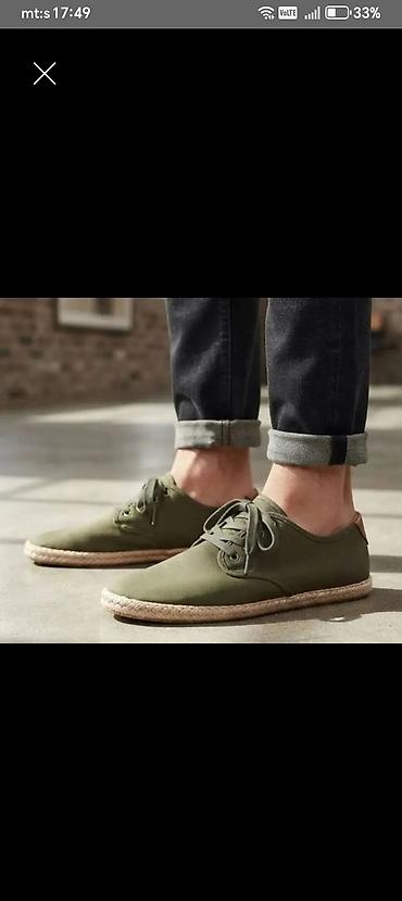 Muške ležerne patike/espadrile sa pertlama u maslinasto‑zelenoj boji
