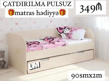 toy cadırları: Uşaqlar üçün taxta çarpayı – ölçü: 90 sm x 2 m. İşıq rəngli korpus — 1