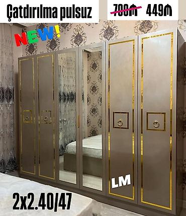 kohnə əşya: Yeni, 6 qapı, Güzgülü, Bej, Açılan, Düz dolab — 1
