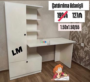 modern stol stullar: Iş/məşğələ masasının dəsti - Ölçülər: 1.50 x 1.50 x 55 sm - Geniş iş — 1