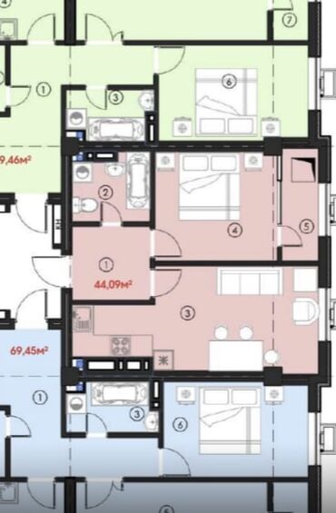 квартира кок жаре: 1 комната, 45 м², Элитка, 7 этаж, ПСО (под самоотделку)