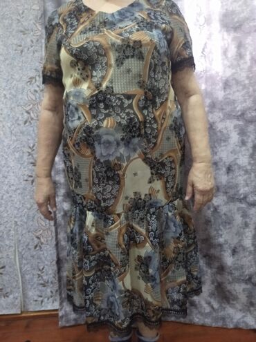 hamile ziyafet geyimleri: Повседневное платье, Миди, 8XL (EU 56)