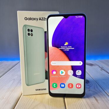 Samsung: Samsung Galaxy A22 5G, Б/у, 64 ГБ, цвет - Зеленый, 1 SIM, 2 SIM