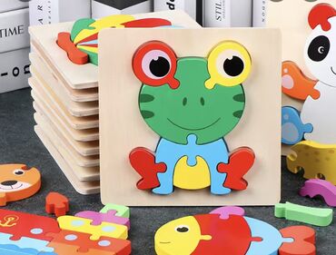 логические игрушки: Набор деревянных 3D пазлов ▫️Безвредные (закругленные углы, без