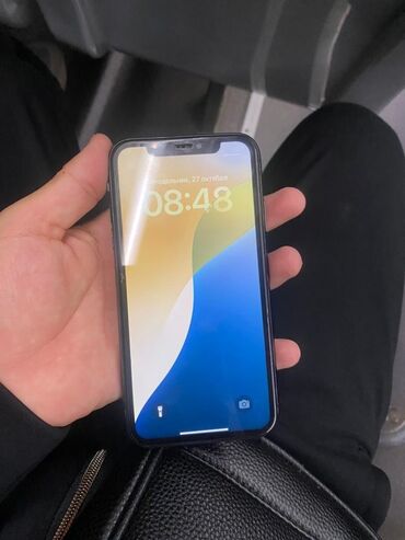 телефону айфон: IPhone 11, Колдонулган, 64 ГБ, Кара, Каптама, 100 %