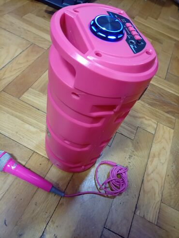 Zvučnici i stereo sistemi: Bluetooth karaoke zvučnik sa mikrofonom – roze - Prenosni cilindrični — 12