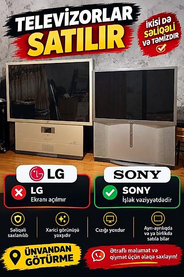 tv kronsteyn: 📺 2 ƏDƏD BÖYÜK EKRANLI TELEVİZOR SATILIR — LG və SONY Ev üçün böyük — 1