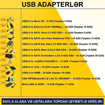 Digər kompüter aksesuarları: Adapterlər/Keçidlər SAYLA ALANA VƏ USTALARA TOPDAN QİYMƏTLƏ VERİLİR! — 7