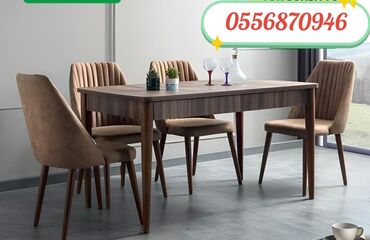 Masa və oturacaq dəstləri: Mətbəx üçün, Yeni, Açılan, Dördbucaq masa, 4 stul — 8