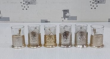 Stəkanlar: Stəkanlar, rəng - Qızılı, 6 ədədli dəst, SSRİ — 2