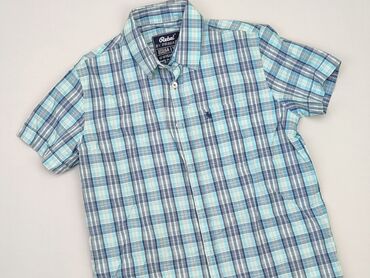sukienka przod krotszy tyl dluzszy: Koszula 13 lat, stan - Bardzo dobry, wzór - Kratka, kolor - Błękitny