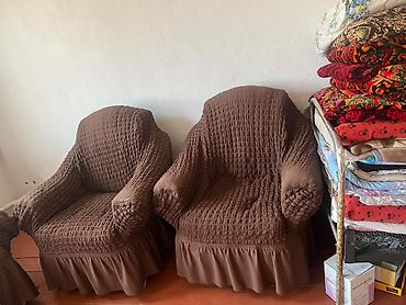 подушки на стул: Комплект мягкой мебели, Б/у, Платная доставка, цвет - Коричневый — 3