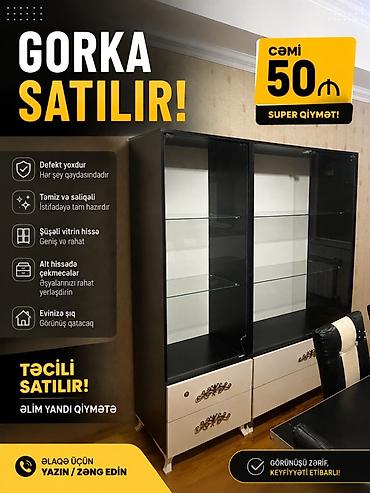 Оборудование для магазинов: Gorka vitrin - Şüşəli vitrin hissə – geniş və rahat yerləşdirmə — 1