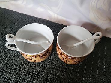 case coca cola: Porcelanske vintaz,nove solje za dvoje za kafu,caj. Solje komada 2 u — 5