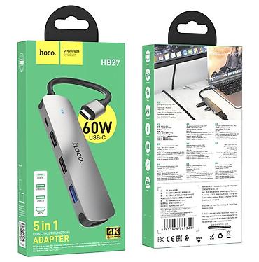 HB27, хаб Type-C штекер на HDTV + USB3.0 + USB2.0*2 + Type-C PD