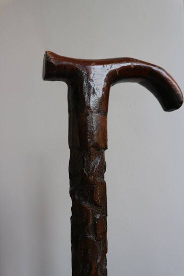 Ходунки, костыли, трости, роллаторы: Трость для опоры (палочка) резная, натуральное дерево крепкая — 9