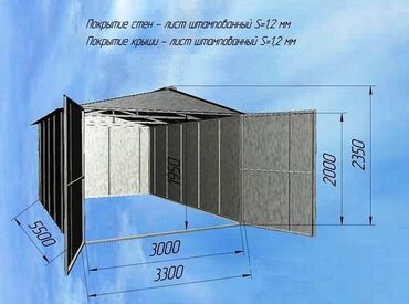 продаю страуса бишкек: 21 м², Металлический | Смотровая яма, Охрана, Разборной