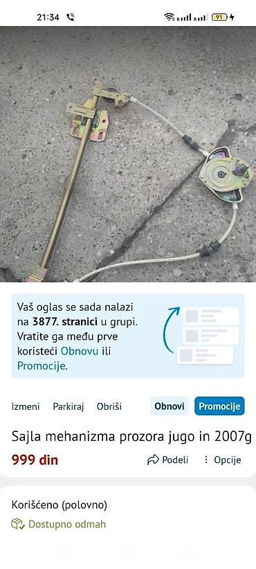 Delovi enterijera: KM SAT ZASTAVA JUGO I SAJLA | Skinut ispravan stoji preko 20god — 2