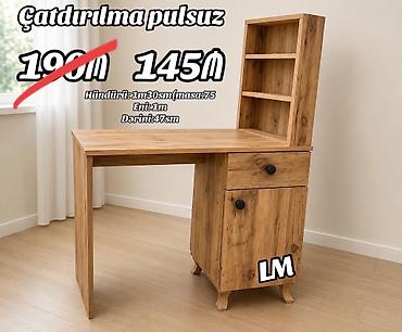 stol stul dəst: Raflı iş/oxu masası – iki rəngdə Ölçülər: - Hündürlük: 1 m 30 sm — 2
