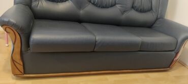 Ostali nameštaj: Na prodaju trosed i dve fotelje, teget boja, trosed je na razvlacenje — 9