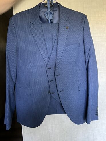 массимо дутти: Мужской костюм, 5XL (EU 50), 6XL (EU 52), Massimo Dutti, Б/у, цвет - Синий