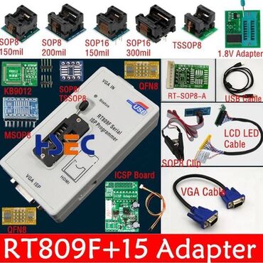 maşın üçün aparatura: Orijinal RT809F Universal Proqramlayıcı 15 Adapter – Full Paket