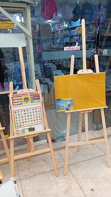 elan lovhəsi: Taxta molbert və tədris lövhəsi dəsti - Material: təbii ağacdan — 1