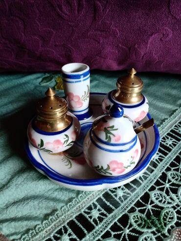 Kuhinjski setovi: Set nov za zacine,rucni rad,rucno oslikan sa Tajlanda — 1