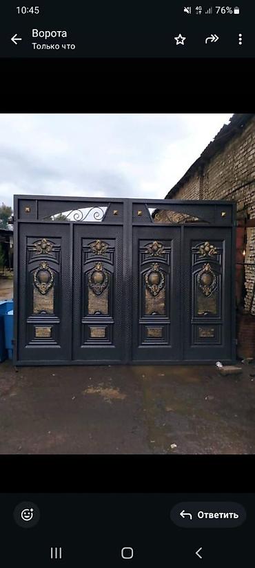 Металлические двери на заказ: Металлическая дверь на заказ, Для частного дома, Двухстворчатая, Железная, Кыргызстан, Бесплатный замер — 22