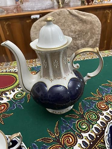 cay: Çay dəsti, rəng - Göy, Farfor, 6 nəfərlik — 6