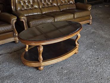 Stilski klub stolovi: Ovalni klub sto, klasičnog dizajna - Materijal: masivno drvo sa — 5