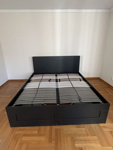 ram za krevet: Double bed, With headboard, color - Black