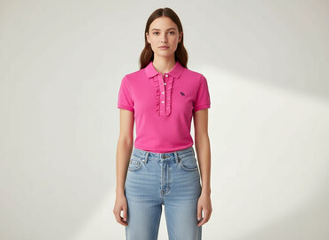t shirt abercrombie damski: A&F, Damska koszulka polo, rozmiar M