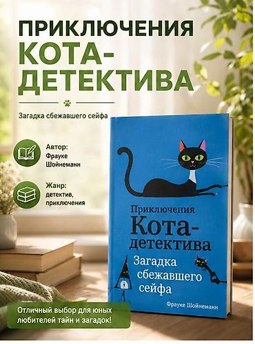 три кота: Книга «Приключения Кота-детектива. Загадка сбежавшего сейфа» - Автор — 1