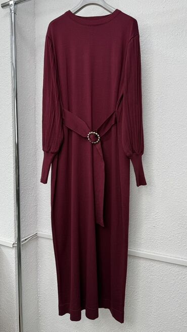 гипюровое платье для беременных: Күнүмдүк көйнөк, Туркия, Күз-жаз, Узун модель, Трикотаж, Түз, Стандарт