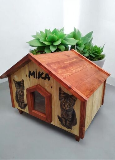 домик для кошек: Taxta pişik evi – “MIKA” dizaynı - Material: tamamilə ağacdan lalafo.az -da домик для кошек: Taxta pişik evi – “MIKA” dizaynı - Material: tamamilə ağacdan