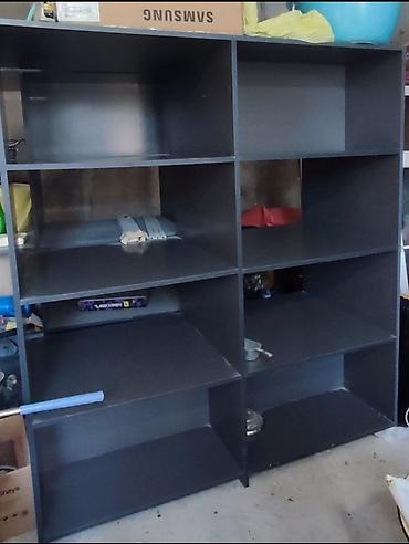 Rəflər: Qara rəngli çoxbölməli rəf/kitablıq - Material: laminat/MDF tipli — 1