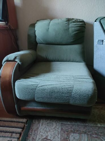 диван дет: Модульный диван, цвет - Зеленый, Б/у