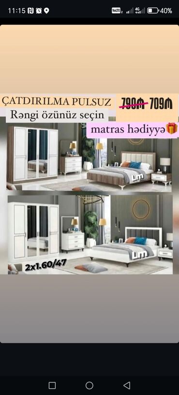 Yataq otağı dəstləri: 2 təknəfərlik çarpayı, Dolab, Komod, Termo, Türkiyə, Yeni -da lalafo.az — 5 Yataq otağı dəstləri: 2 təknəfərlik çarpayı, Dolab, Komod, Termo, Türkiyə, Yeni — 5