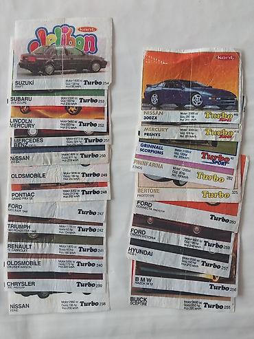 İncəsənət və kolleksiyalar: Kent “Turbo” saqqızlarının maşın mövzusunda kolleksiya vərəqləri — 1