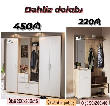 Dolablar: Açılan, 4 qapılı Düz dolab, Dəhliz dolabı, Türkiyə