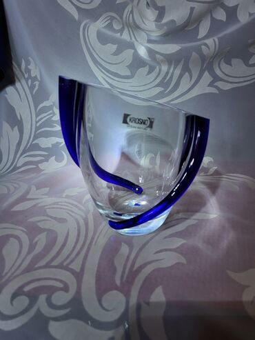 Ostali kućni dekor: Vaza nova,kristal,rucni rad,duvana usnama. Krasno Poljska. 80te — 4