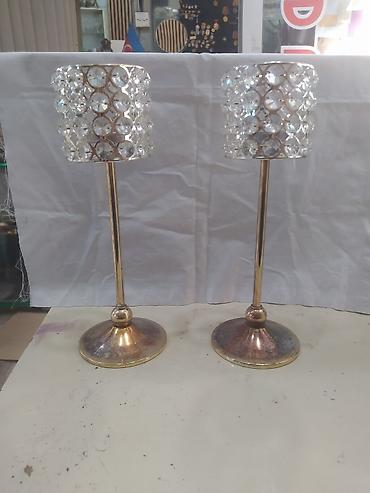 saat samdan: Məhsul: 2 ədəd bəzəkli şamlıq (set) - Material: metal gövdə və dayaq — 2