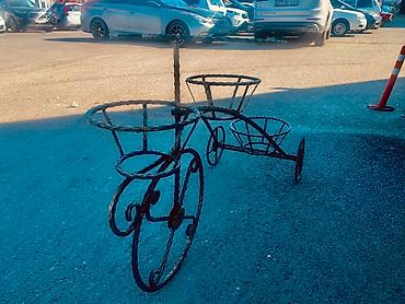 velosiped şəkli: Dəmir velosiped formalı dekorativ güldan/çiçək stendi - Material — 1