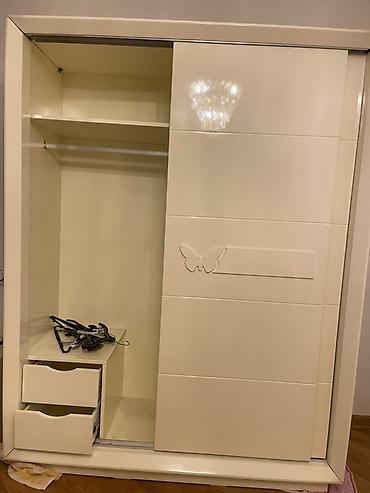 dodo mebel: İşlənmiş, 2 qapılı, Siyirməli, Ağ, Kupe, Düz dolab — 1