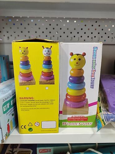 Деревянная пирамидка «Seven color frog tower» (WOODEN TOYS) -