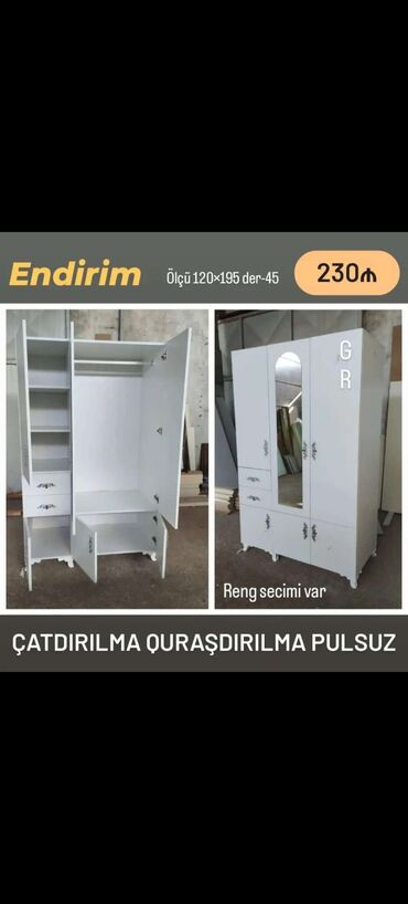 Dolablar: Yeni, Açılan, 3 qapılı Düz dolab, Dolab-asılqan, Türkiyə — 23